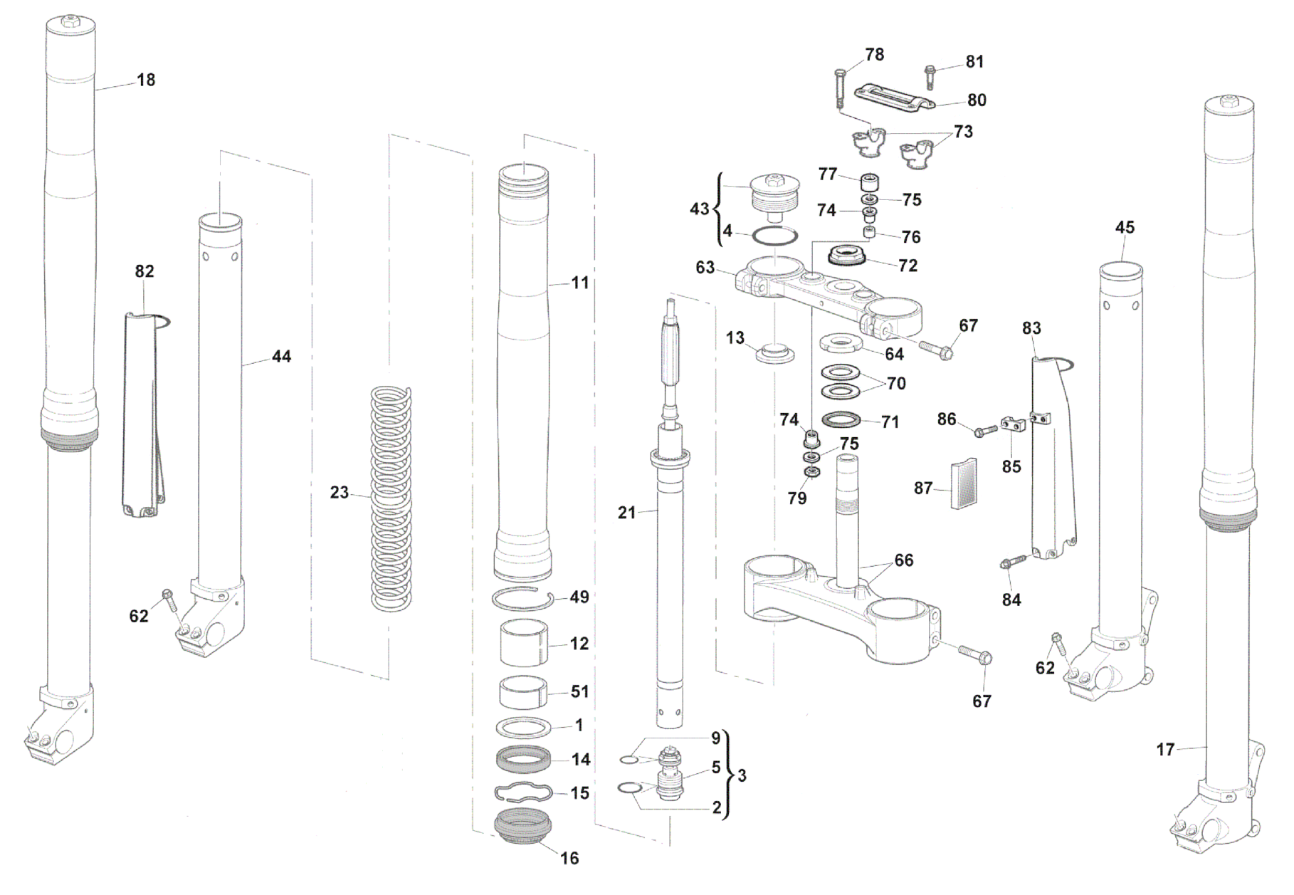 FRONT FORK (WR 125)