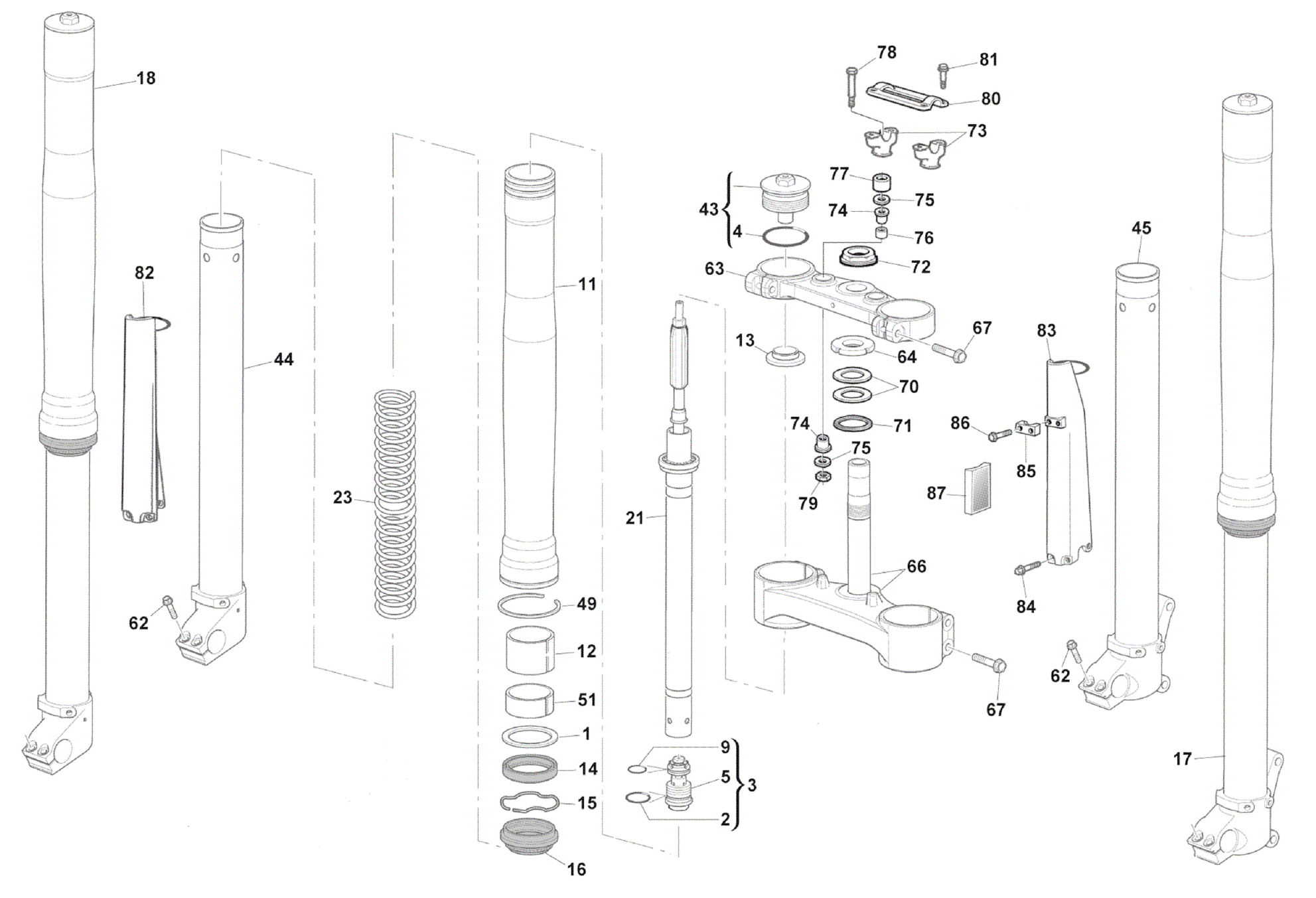 FRONT FORK (TE450-510 - TE310 USA)